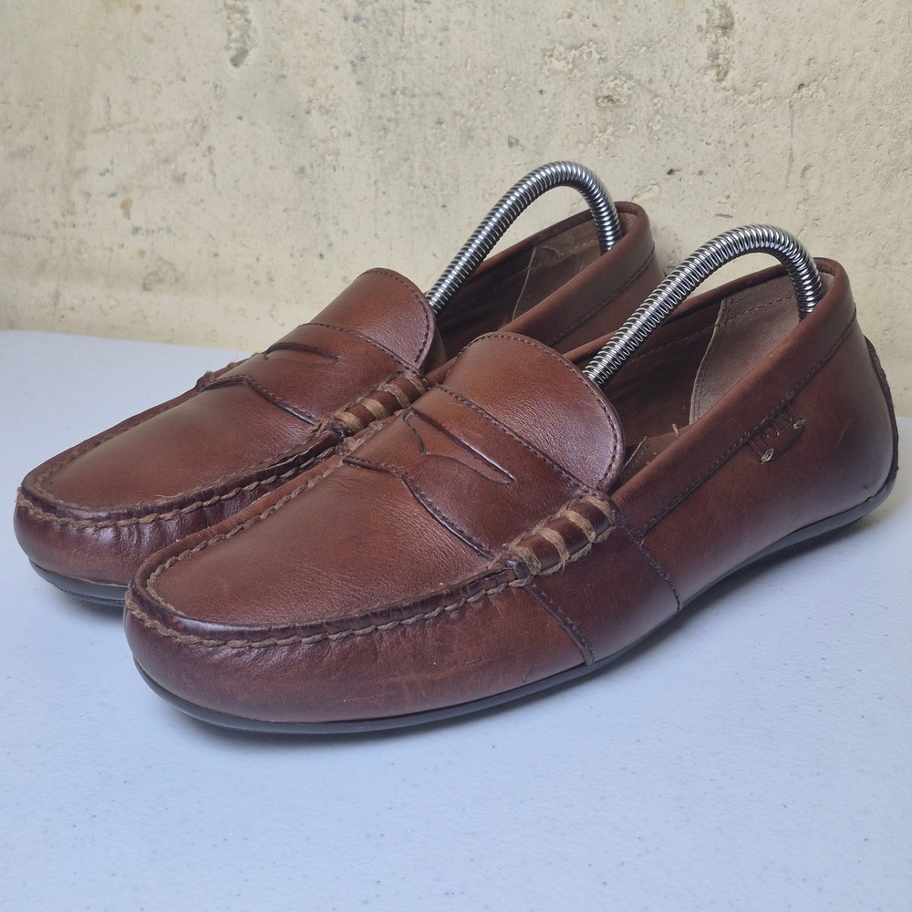 Polo Ralph Lauren Reynold Penny Loafers Mens Size 8D Brown Leather Driver Shoe